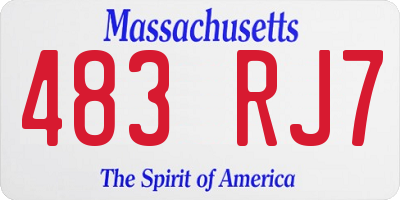 MA license plate 483RJ7