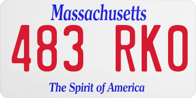 MA license plate 483RK0