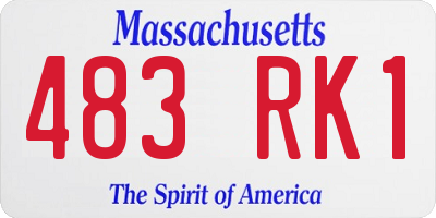 MA license plate 483RK1
