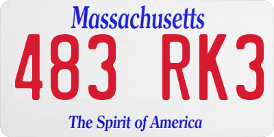 MA license plate 483RK3