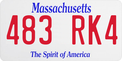 MA license plate 483RK4