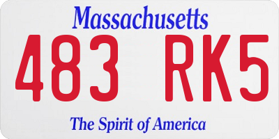 MA license plate 483RK5