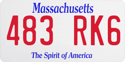 MA license plate 483RK6