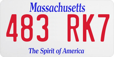 MA license plate 483RK7