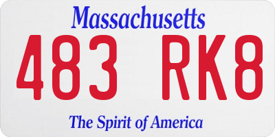 MA license plate 483RK8