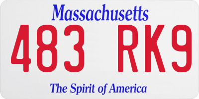 MA license plate 483RK9