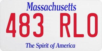 MA license plate 483RL0