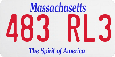 MA license plate 483RL3