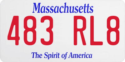 MA license plate 483RL8