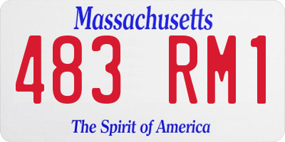 MA license plate 483RM1