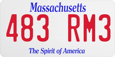 MA license plate 483RM3