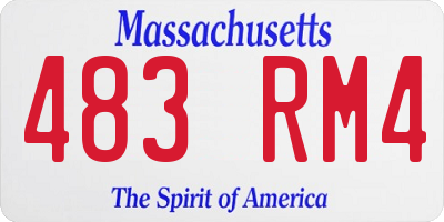 MA license plate 483RM4