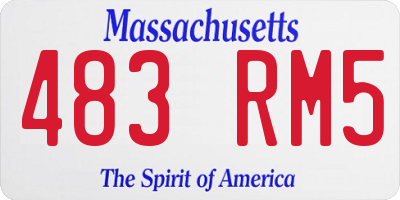 MA license plate 483RM5