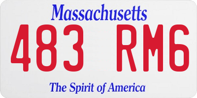 MA license plate 483RM6