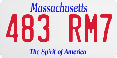 MA license plate 483RM7