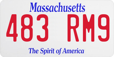 MA license plate 483RM9