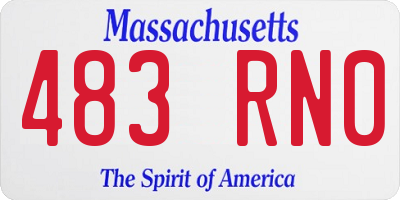 MA license plate 483RN0