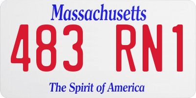 MA license plate 483RN1
