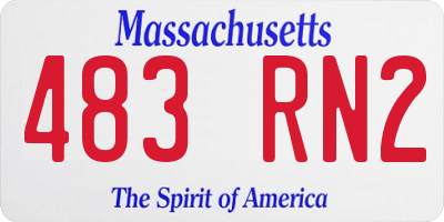 MA license plate 483RN2