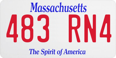 MA license plate 483RN4