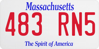 MA license plate 483RN5