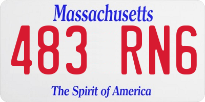 MA license plate 483RN6