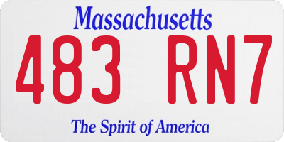 MA license plate 483RN7
