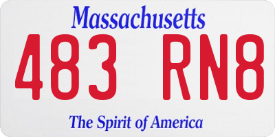 MA license plate 483RN8