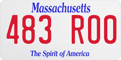 MA license plate 483RO0