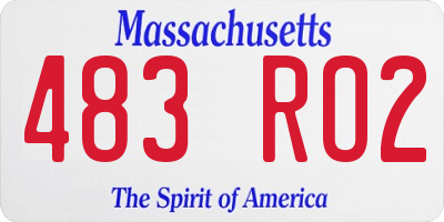 MA license plate 483RO2