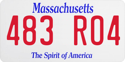 MA license plate 483RO4