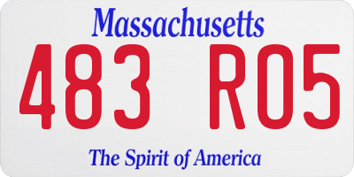 MA license plate 483RO5