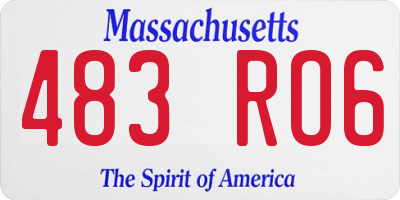 MA license plate 483RO6