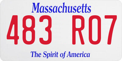 MA license plate 483RO7