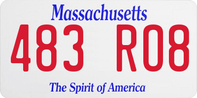 MA license plate 483RO8