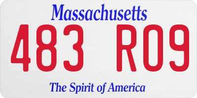 MA license plate 483RO9
