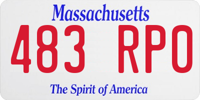 MA license plate 483RP0