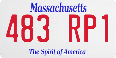 MA license plate 483RP1