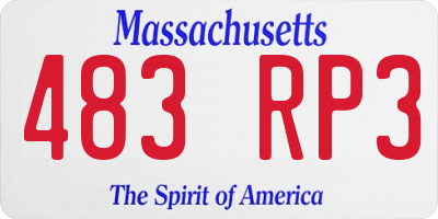MA license plate 483RP3