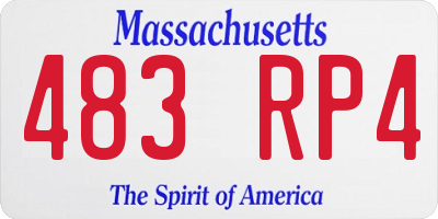 MA license plate 483RP4