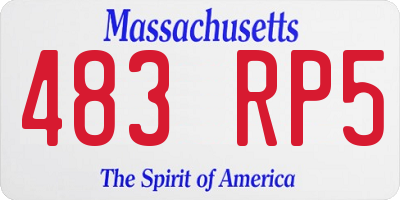 MA license plate 483RP5