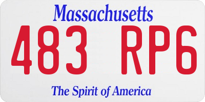 MA license plate 483RP6