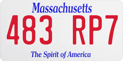 MA license plate 483RP7