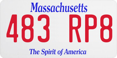 MA license plate 483RP8