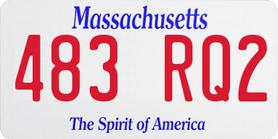 MA license plate 483RQ2