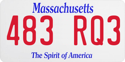 MA license plate 483RQ3