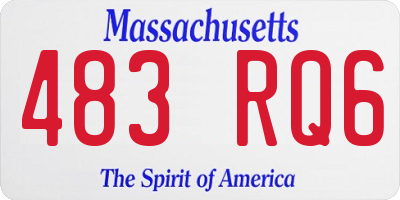 MA license plate 483RQ6