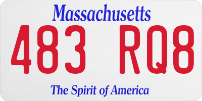 MA license plate 483RQ8