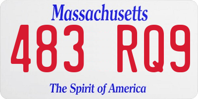 MA license plate 483RQ9