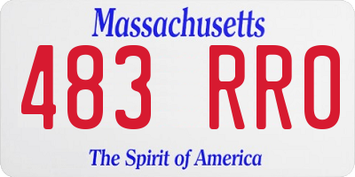MA license plate 483RR0